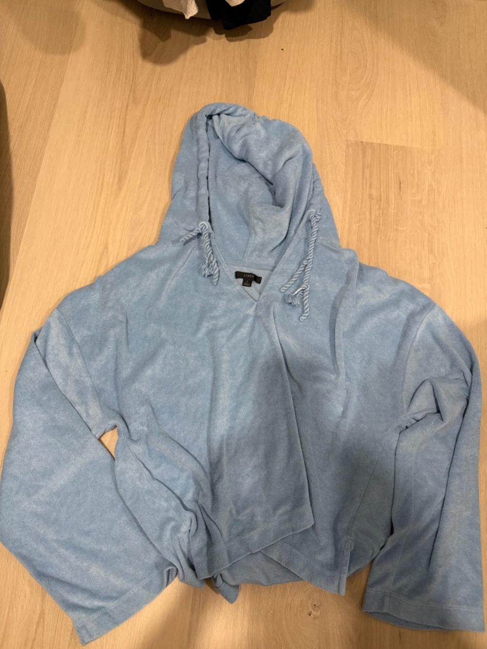 J. Crew Pale Blue Terry Pullover Hoodie & short set